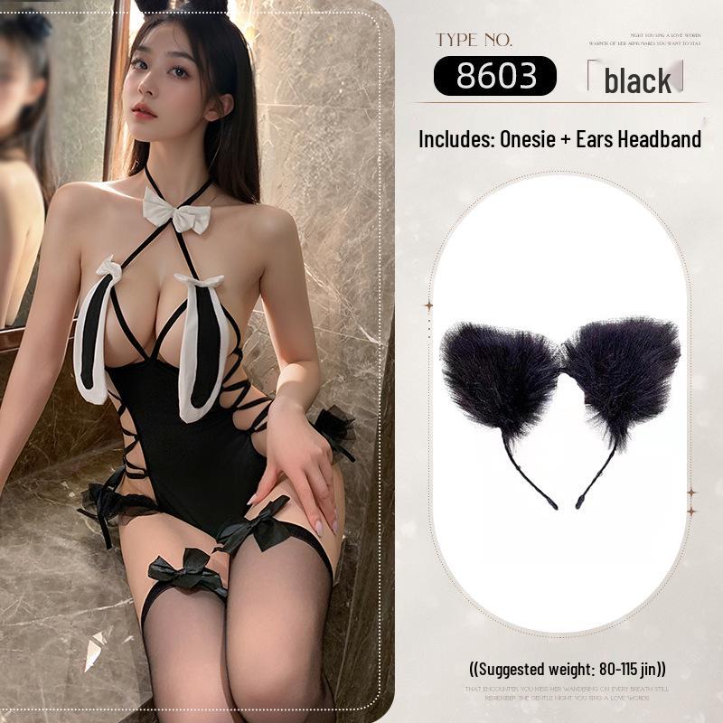 Sexy Bunny Girl Cosplay Dessous: Fantasy Cutout Temptation Einteiler