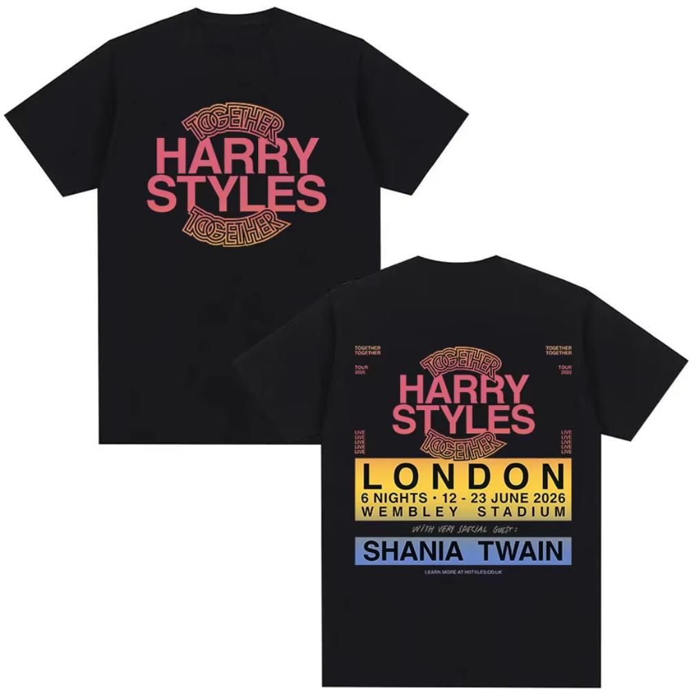 Harry Styles Together Tour Graphic T-Shirts Men s Clothing Fashion Short Sleeve T Shirt Women s High Quality Cotton T-shirt S