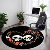 1pc Skulls Heart Office Round Area Rug, Indoor Mat Suitable For Office, Under Office Chairs Bedroom Living Room Home Decor195