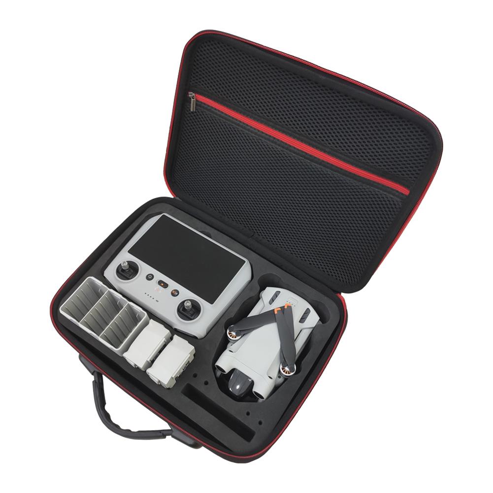 Carrying Case with Mesh Pocket Remote Control Battery Drone Body Propeller Bag PU/Nylon Portable Carrying Box for DJI Mini 3 Pro