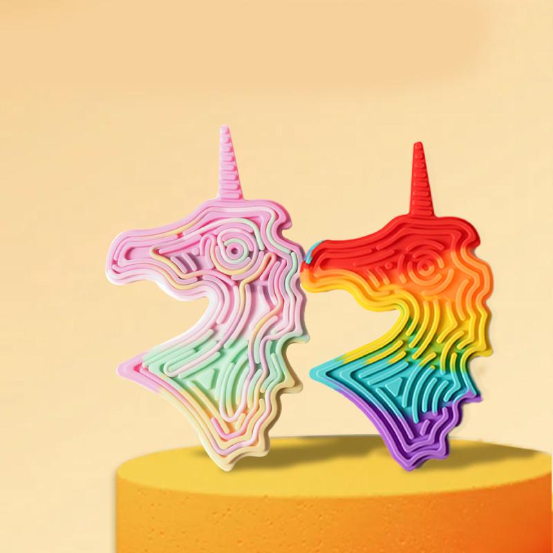 Colorful Silicone Sensory Activity Board For Kids With Unicorn Design For Stress Relief