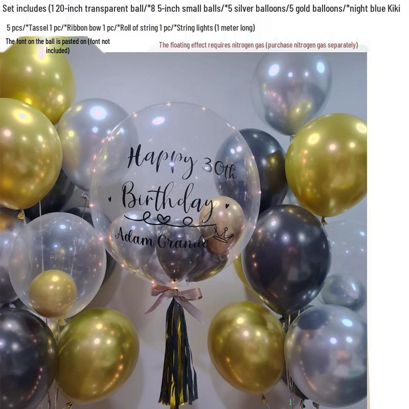 Creative Transparent Bobo Ball Holiday Balloon Set for Kids' First Birthday Party