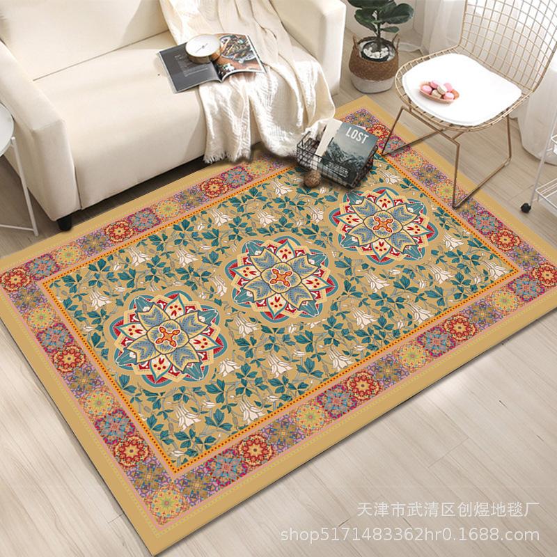Retro Ethnic Style Carpet, Living Room Floor Mat Bosmia B & B Hotel Carpet Outdoor Tent Mat