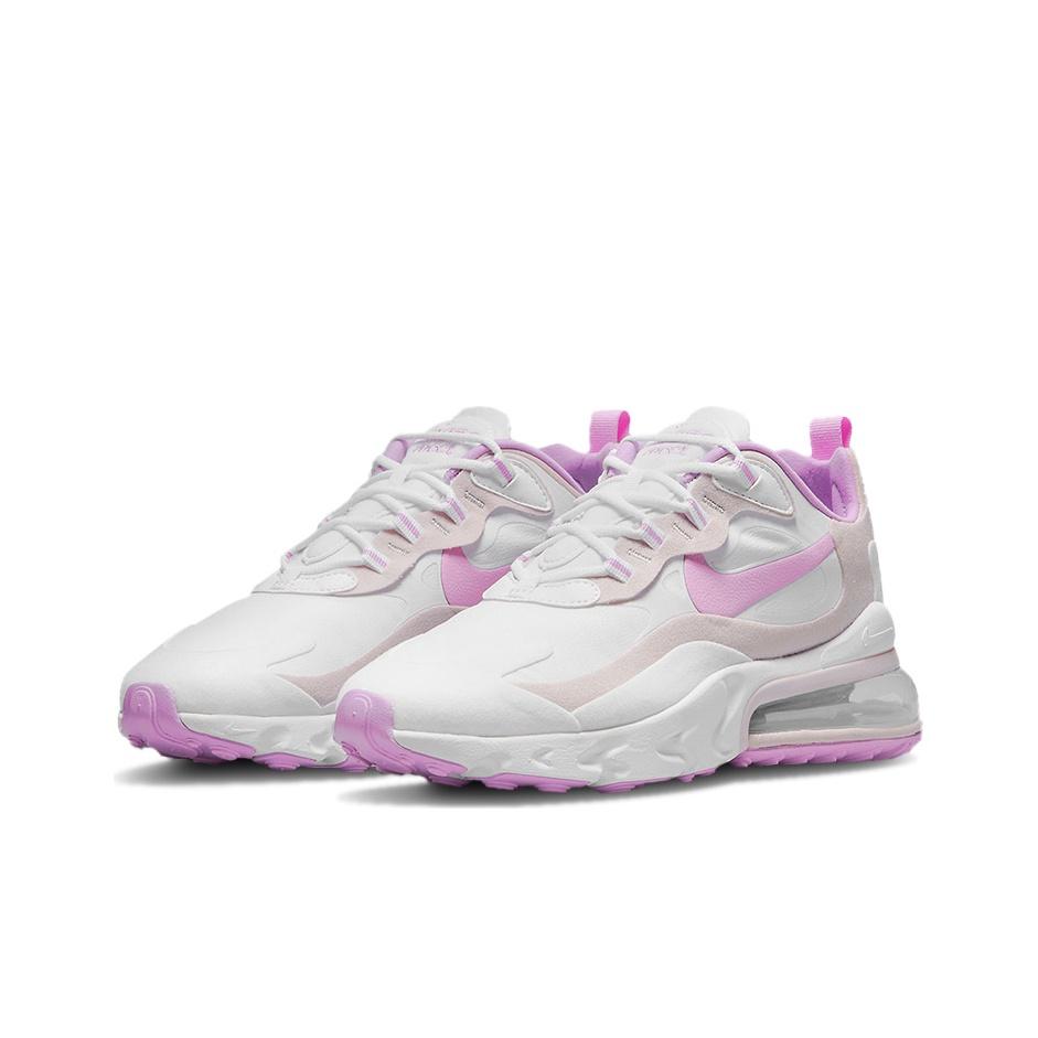 Nike Air Max 270 React Retro Bequem Langlebig Low Top Luftpolster Laufschuhe Damen Sneaker Off-White Lila CZ1609-100