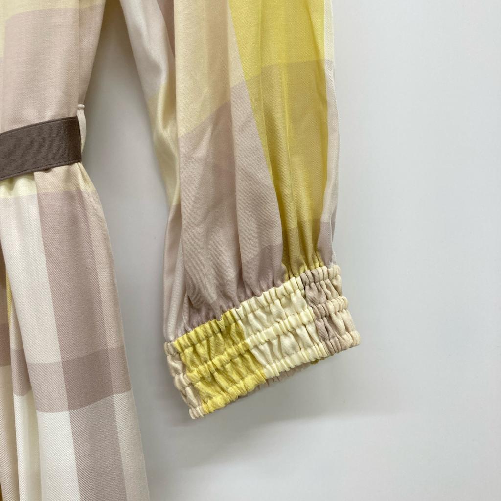 BLUE LABEL CRESTBRIDGE 23 year old check dress dress 36 yellowUsed