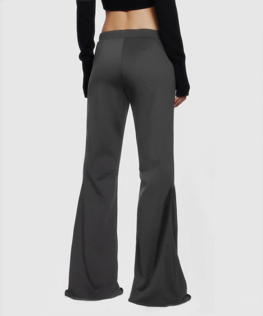 Milkeuaeswiaendeudolseu Ribbed Pocket Flare Pants - Pigment Black
