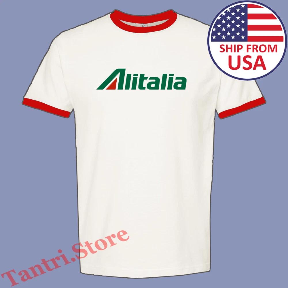 Alitalia Airlines Men s Ringer Red Size S to 3XL M
