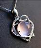 Japanese & Korean Fashion Pink Crystal Women's Clavicle Necklace with Rose Quartz Pendant.