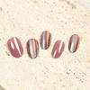 Ice-transparent Cat Eye Wear Nail Sheet Solid Color Round Head Mirror High-end Fake Nail Finished Manicure European and American