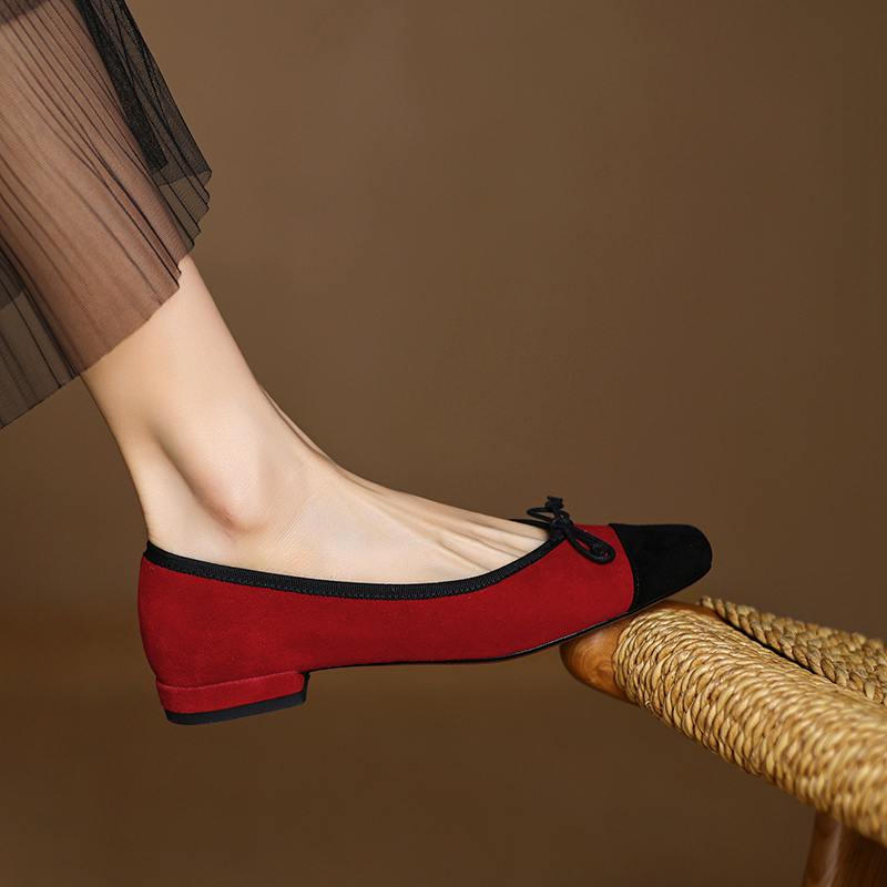 Krazing Pot Sheep Suede Spring Summer Size 41 Thick Low Heels Women Square Toe Slip on Shallow Leopard Pumps