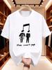 Music Connects People Pattern Text Theme Music Events Short Sleeve Round Neck Top Women's Sale Clothing Trend 2026 Free Shipping