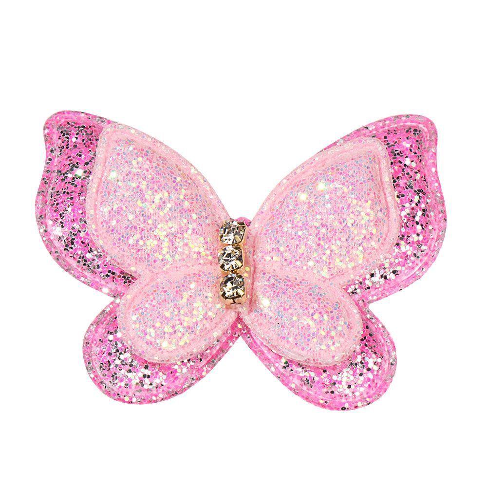 10 Stück 44x35mm Netz Glitzer Schmetterlingsaufnäher Doppellagige Kleideraufnäher Hut Schuhe Nähen