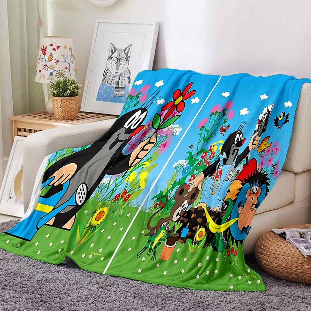1pc Flowers Animals Garden Flannel Blanket,Ultra Soft Warm Plush Throw for Home Bedroom Bed Sofa Cover Camping Picnic Gift Y7245