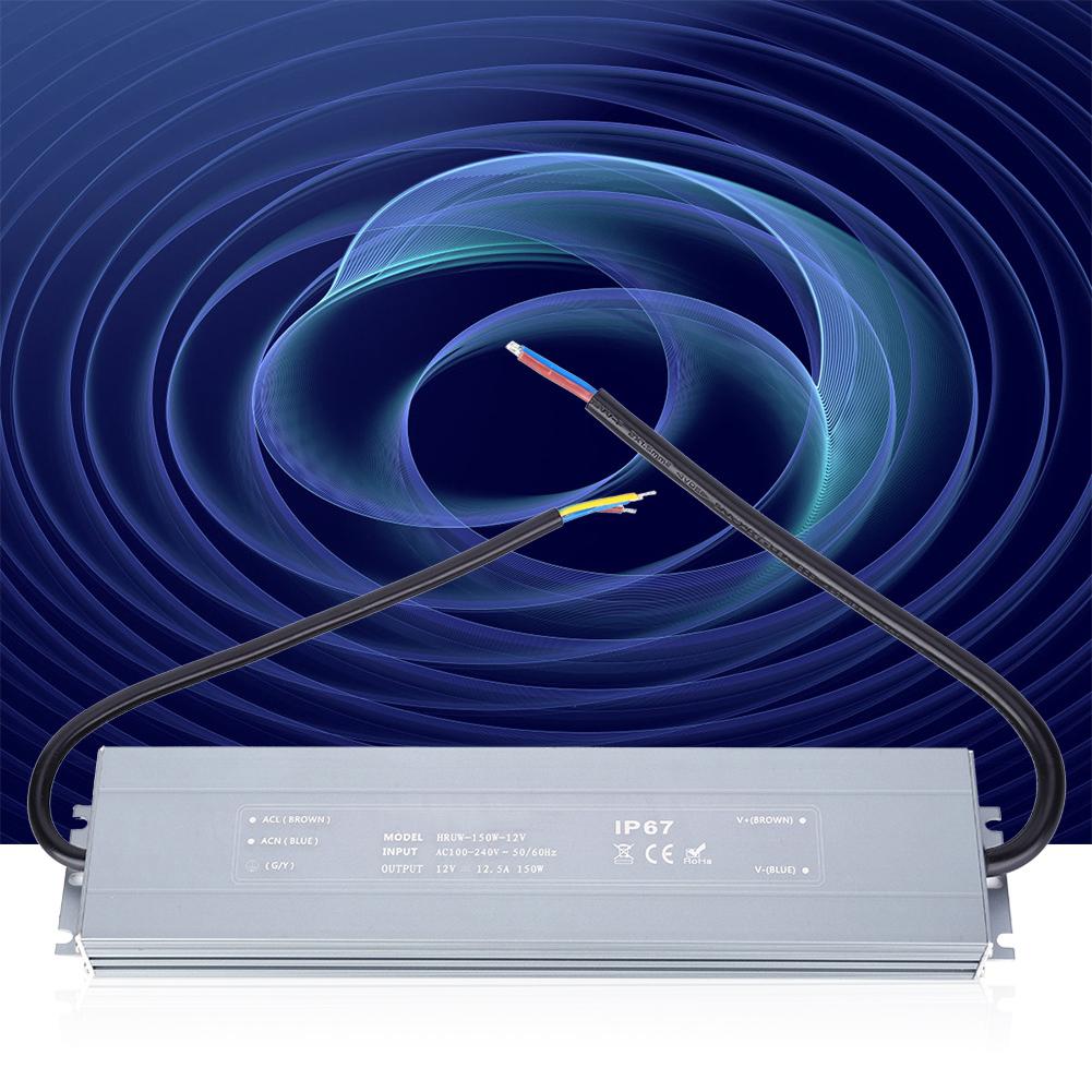

HRUW150W12V LED блок питания 100264VAC IP67 водонепроницаемый светодиодный драйвер трансформатор