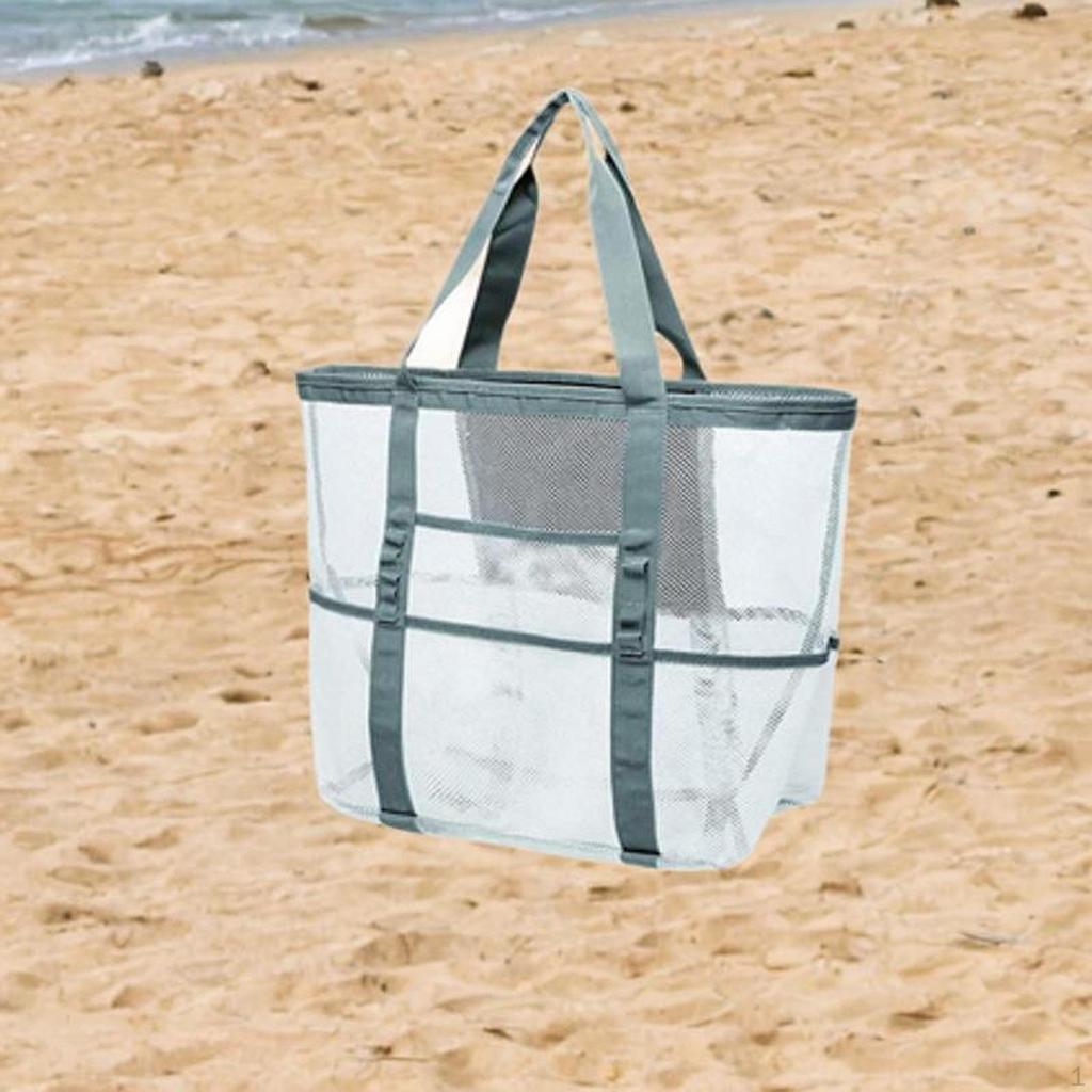 Beach Tote Foldable Mesh Bag for Women Men Vacation Essentials Travel