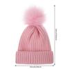 Kids Solid Color Winter Knit Hat with Pompom Thick Thermal Ear Flap Knitted Beanie for Babies Fall Simplicity Children Cap