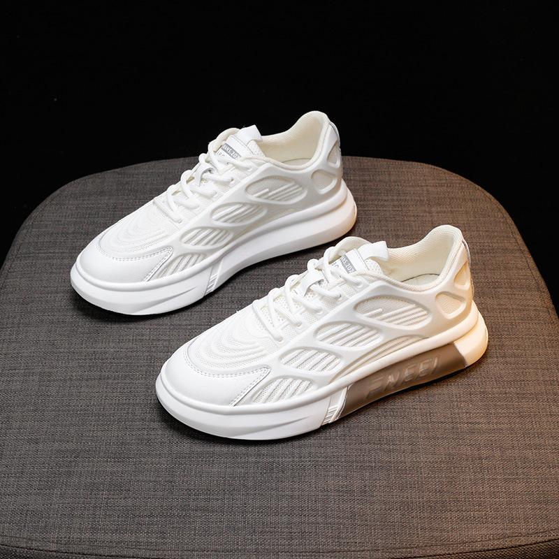 Platforma Bílé Boty Dámské Boty Nové Všestranné Prodyšné Sportovní Ležérní Boty Borad Letní Tenká síťovaná obuv