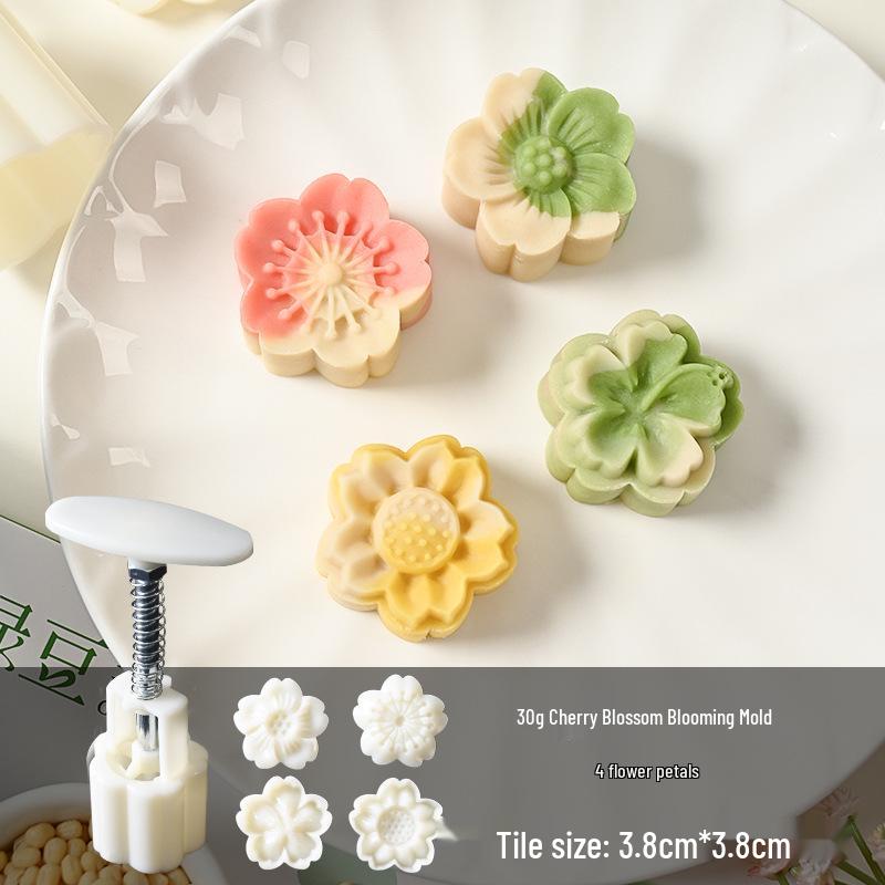 30g/50g Mung Bean Cake Mold 3D Embossing Mooncake Imprinter Pastry Baking Tool