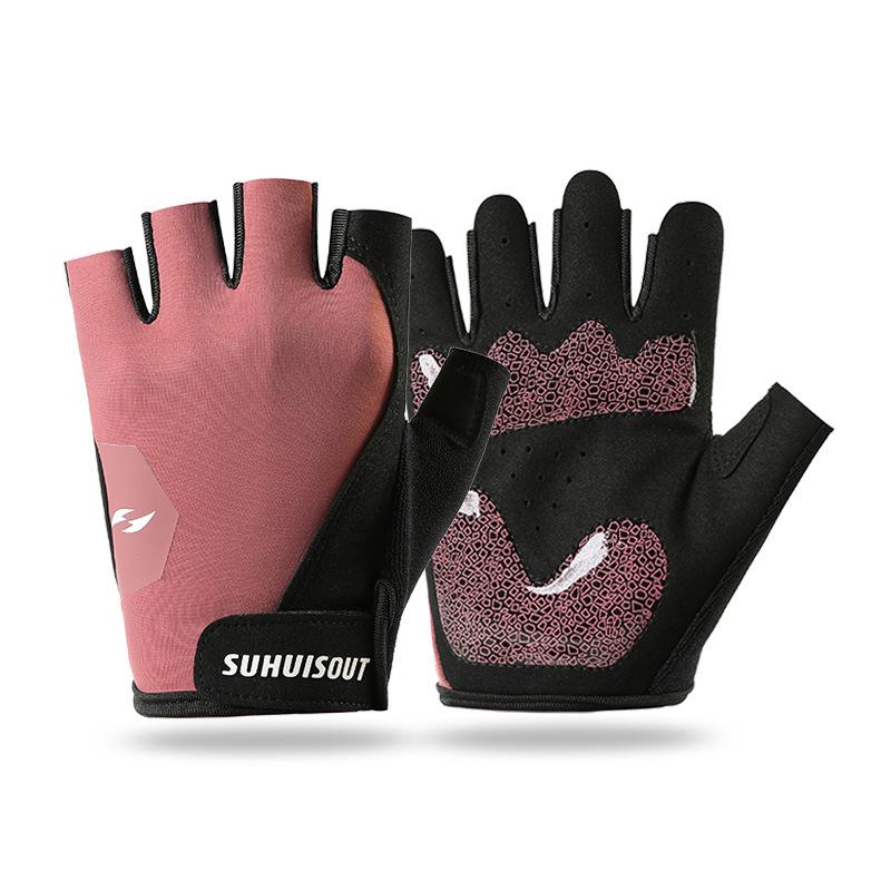 

Fitness Half Finger Gloves Equipment Training Anti Slip Wear Resistant Outdoor Breathable Dynamic Cycling L червоний