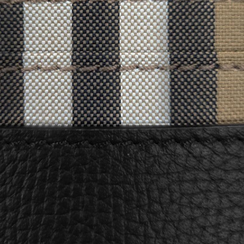 Burberry Classic Print Logo Leather Wallet Unisex And Couple Style Black