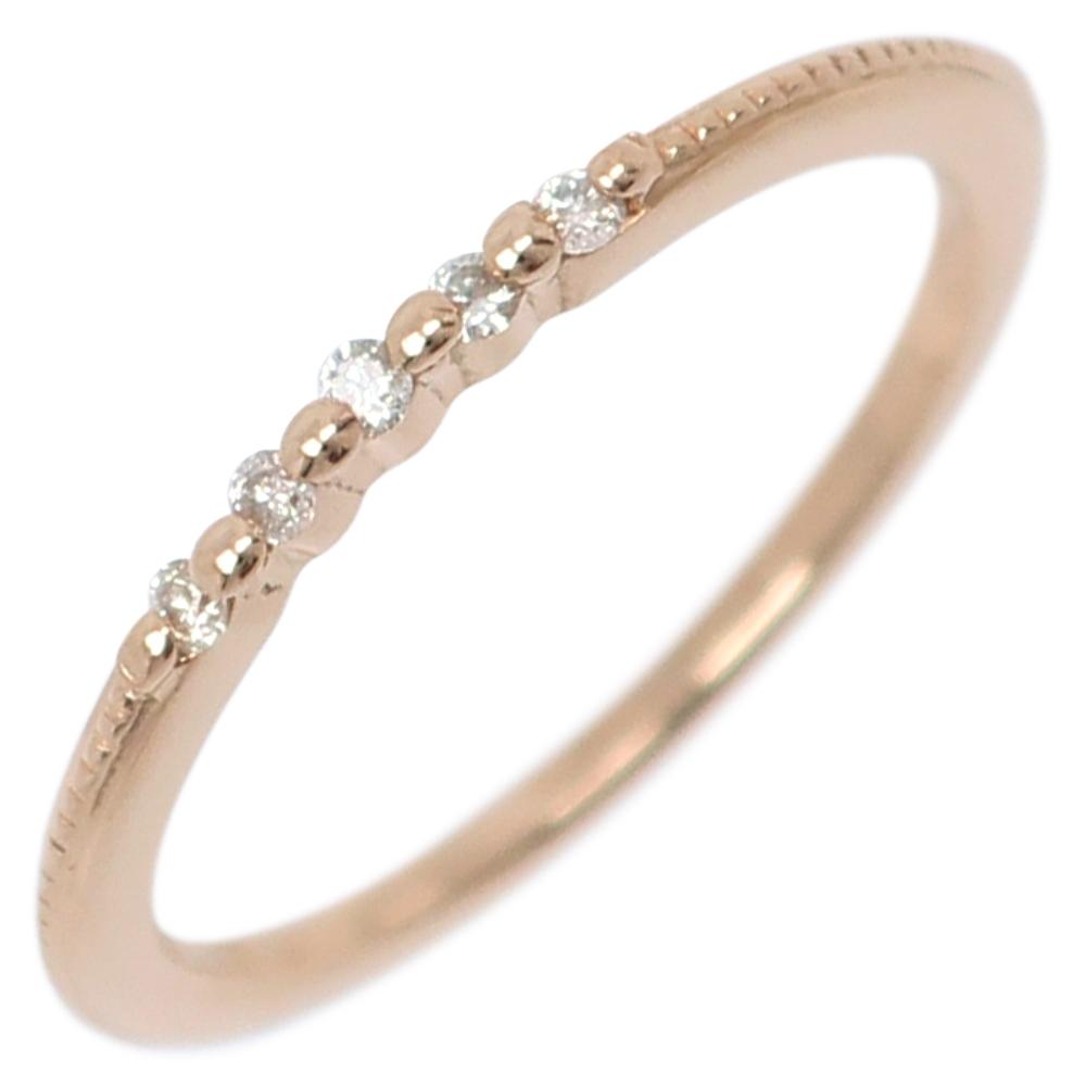 

AGATHA 5P diamond Ring K18 Pink Gold/diamond #4.9(US Size) 1.3g Women Used