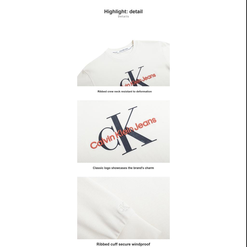 Calvin Klein Classic Logo Comfortable Long Sleeve T-Shirt Kids Tops Ivory CK2332007GS-001