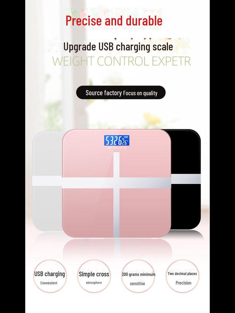 Rechargeable High Precision Body Weight Scale - Hetang Electronic Weighing Scale for Home Use
