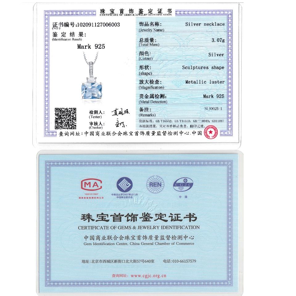 Umcho Collier pendentif en argent sterling 925 avec pierres précieuses pour femme avec chaîne