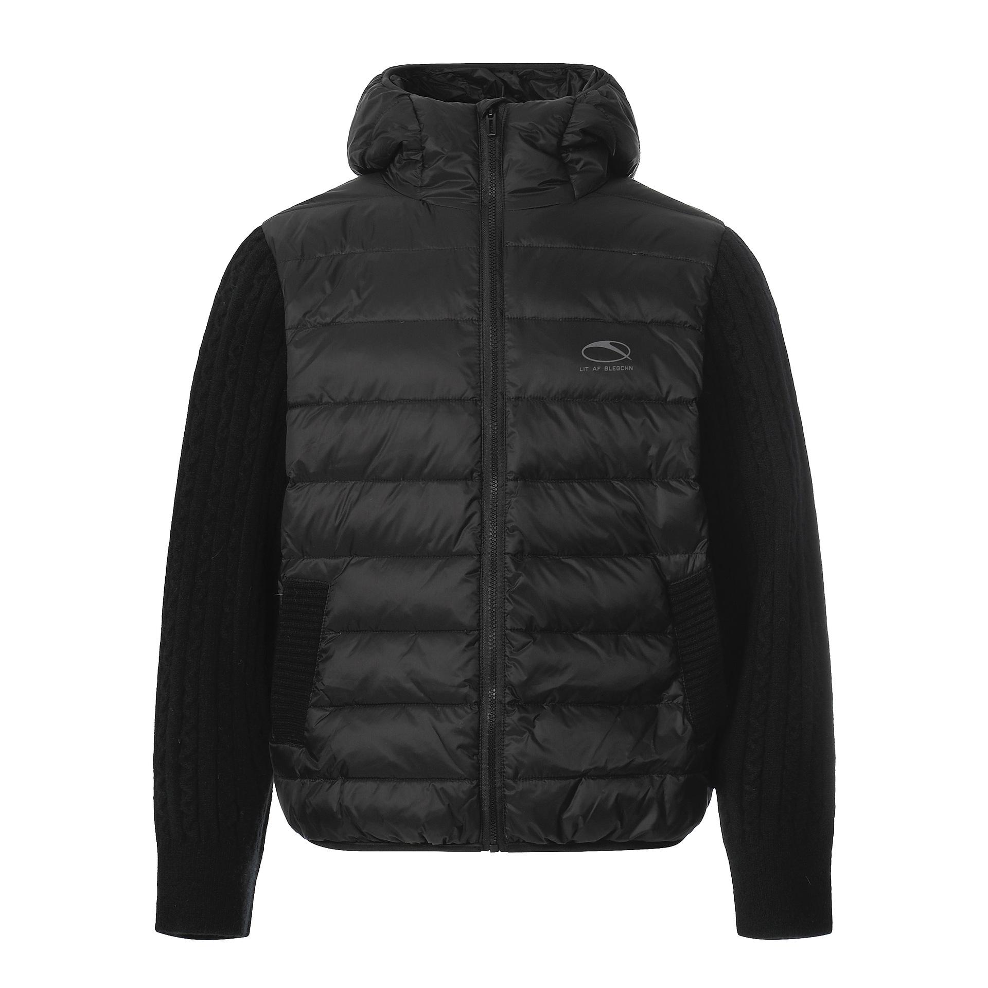 

2025 Trendy American Retro Patchwork Hooded Down Jacket for Men & Women - White Duck Velvet Winter Coat Small чорний