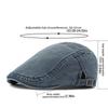 Fashion Cotton Washed Denim Newsboy Caps Adjustable British Style Peaked Cap Forward Hat Solid Color Painter Beret Summer