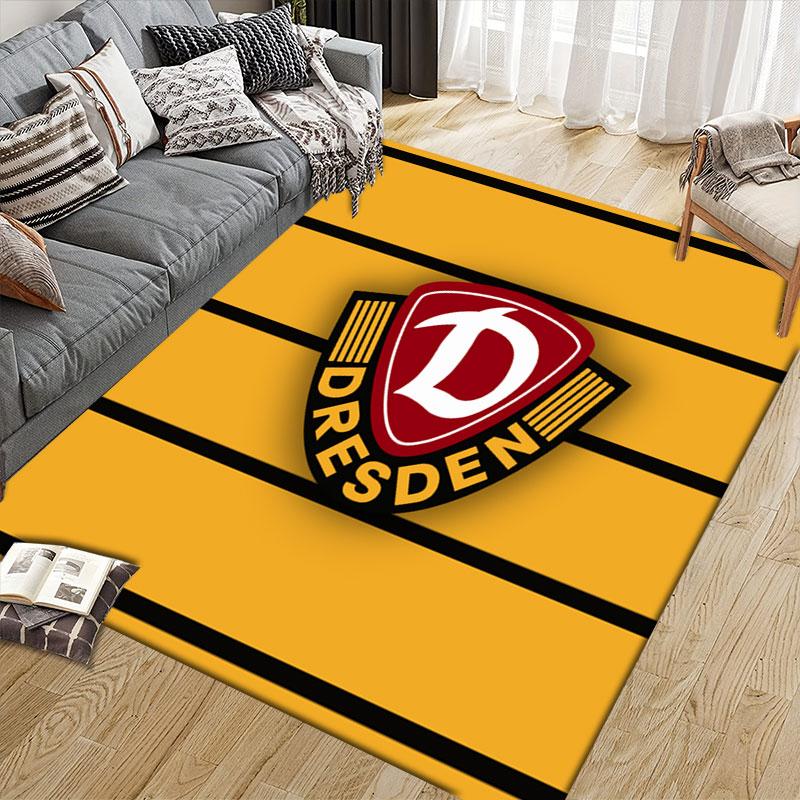 SG Dynamo Dresden Logo Flanell Bedruckter Teppich, Dekoration für Sofa zu Hause im Wohnzimmer & Schlafzimmer, Rutschfeste Spiel-Flanell-Bodenmatte für Spielzimmer