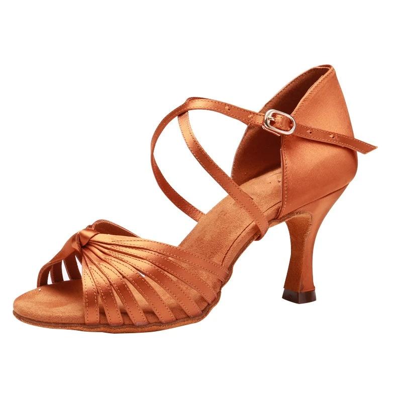 New Women's Latin Dance Shoes Ballroom High Heel Ballet Shoes Soft Sole Tango Salsa Party Shoes for Ladies Girl Sandals