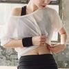 Short Sleeved Clothing Female Fitness Loose Running Perspective Hollow Sports Mesh Tops Breathable Quick-drying Yoga Shirt