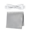 [SmartBiz] Herren Einstecktuch Set - Fliege, Unifarben, Formell, Hochzeit, Stilvoll, Weinrot, Marineblau, Schwarz, Silber, Weiß - Einheitsgröße