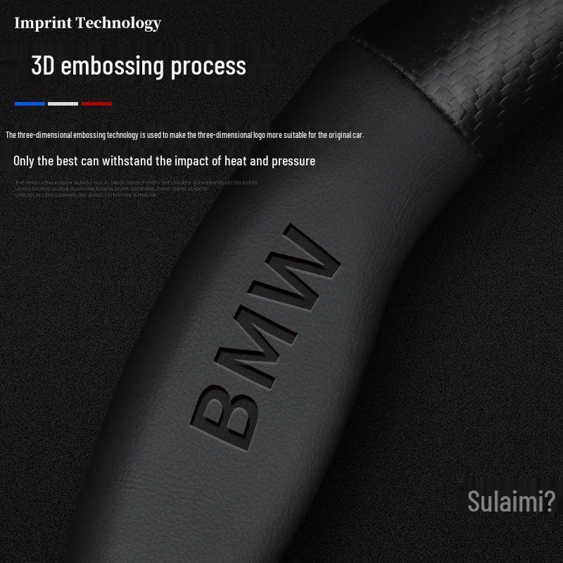 BMW Steering Wheel Cover: Genuine Leather for 3, 5 Series & X1-X7 Models.