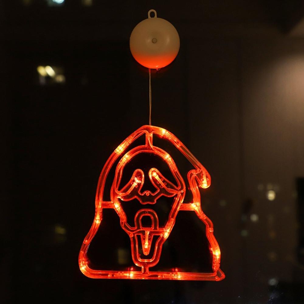 LED Powered Halloween Suction Cup Light Glowing Effect Orange Color Pendant Hanging Lights Hanging Design Suction Cup Mount