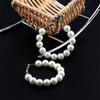 Party Big Circle Fashion Elegant Round Shape Pearl Hoop Earrings Drop Dangle Ear Stud