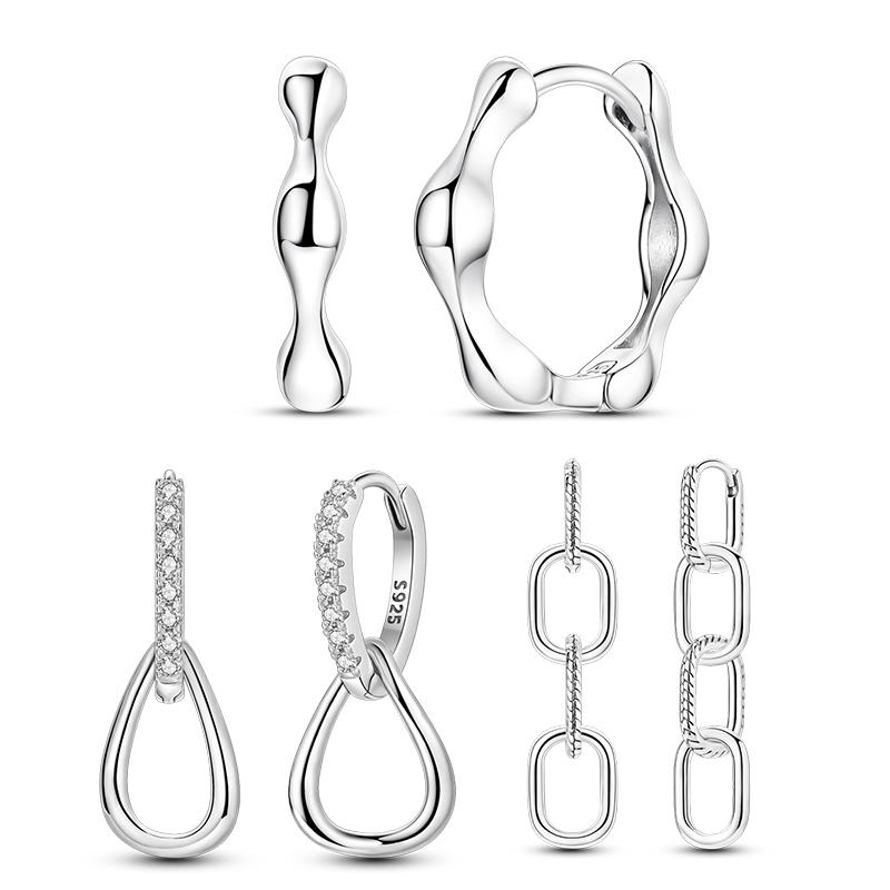 3 Pairs Pearl Earrings 925 Silver Original Zirconia Cover Cherry S925 Hoop Earrings For Women Wedding Fine Luxury Jewelry Gift