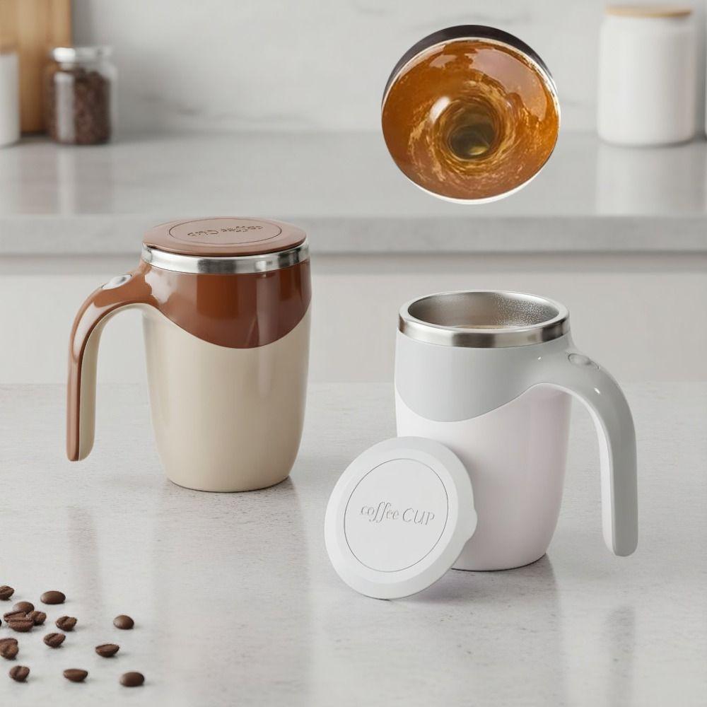 Stainless Steel Magnetic Coffee Mixing Mug Rechargeable Electric Drink Mixer  Travel Use