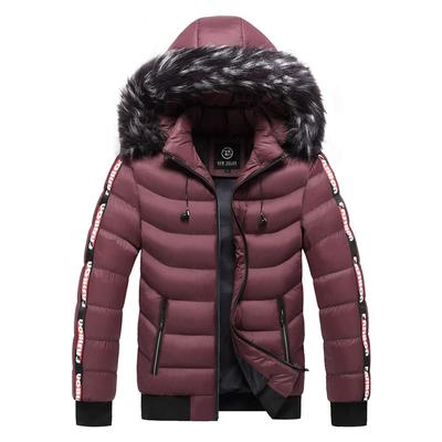Men's Winter Youth Hooded Jacket Thickened Warm Cotton Jacket Windproof Cotton Jacket Casual Paisley