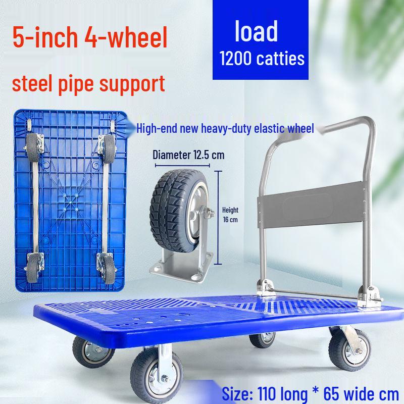 Portable Folding Flatbed Hand Cart for Shopping and Transport