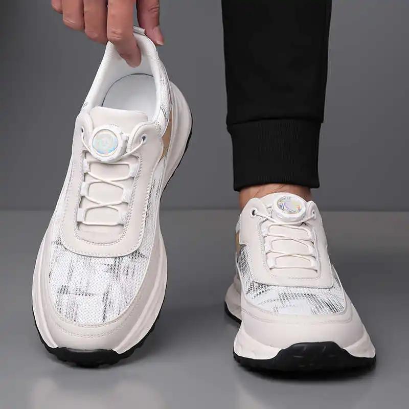 Móda Šněrovaná Zvýšení Výšky Tenisky Béžové Fialové Pánské Ležérní Boty Pro Muže Sportovní Nejlépe Padnoucí Široký Střih Boty Super Nabídky