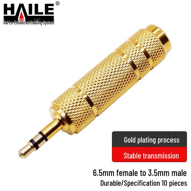 

HAILE 6.5mm Female to 3.5mm Male Audio Adapter Cable Connector, 10-Pack