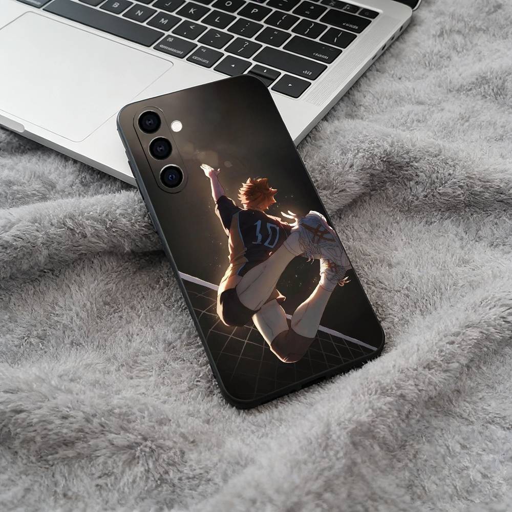 Shonen anime-H-Haikyu Phone Case For Samsung Galaxy A73,A71 A72,A70,A53,A52,A51,Soft Silicone Black Cover