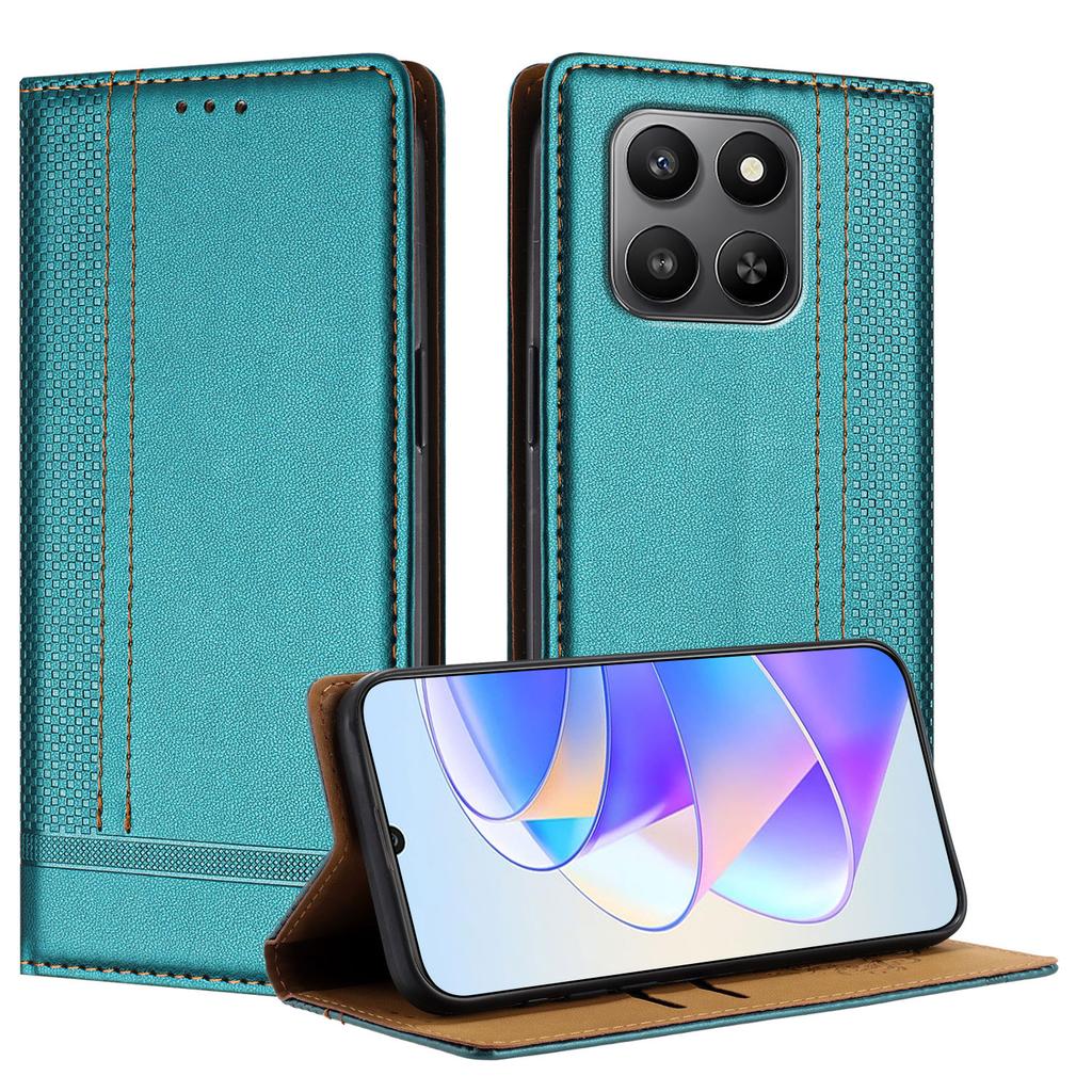 Husă Smart pentru Honor 400 Model Grilă în Formă de L Piele Stand Acoperire Telefon cu Sloturi pentru Carduri