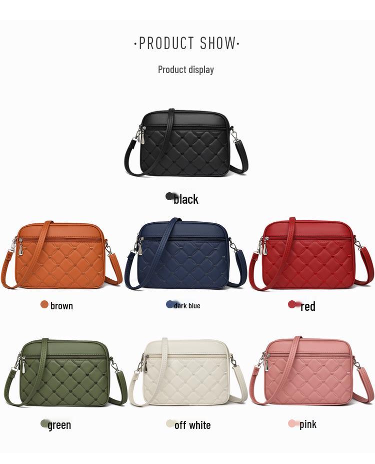 Damen Bestickte Diamantmuster Mehrschichtige Umhänge-Schultertasche für Mütter