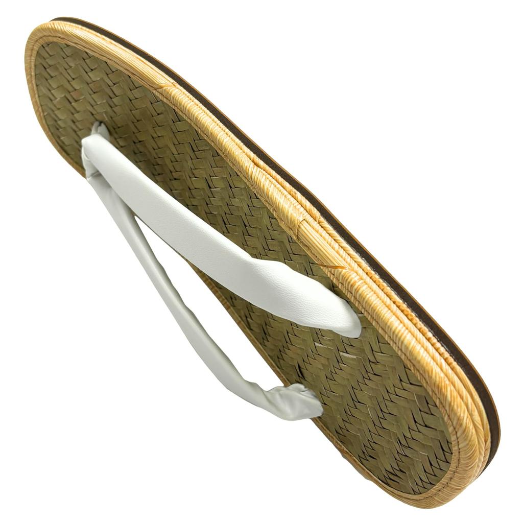Edoten Geta Ajiro with made in Size L (Japanese-style sandals) - (woven fabric) double-layered soles, Japan, Men's, White,
