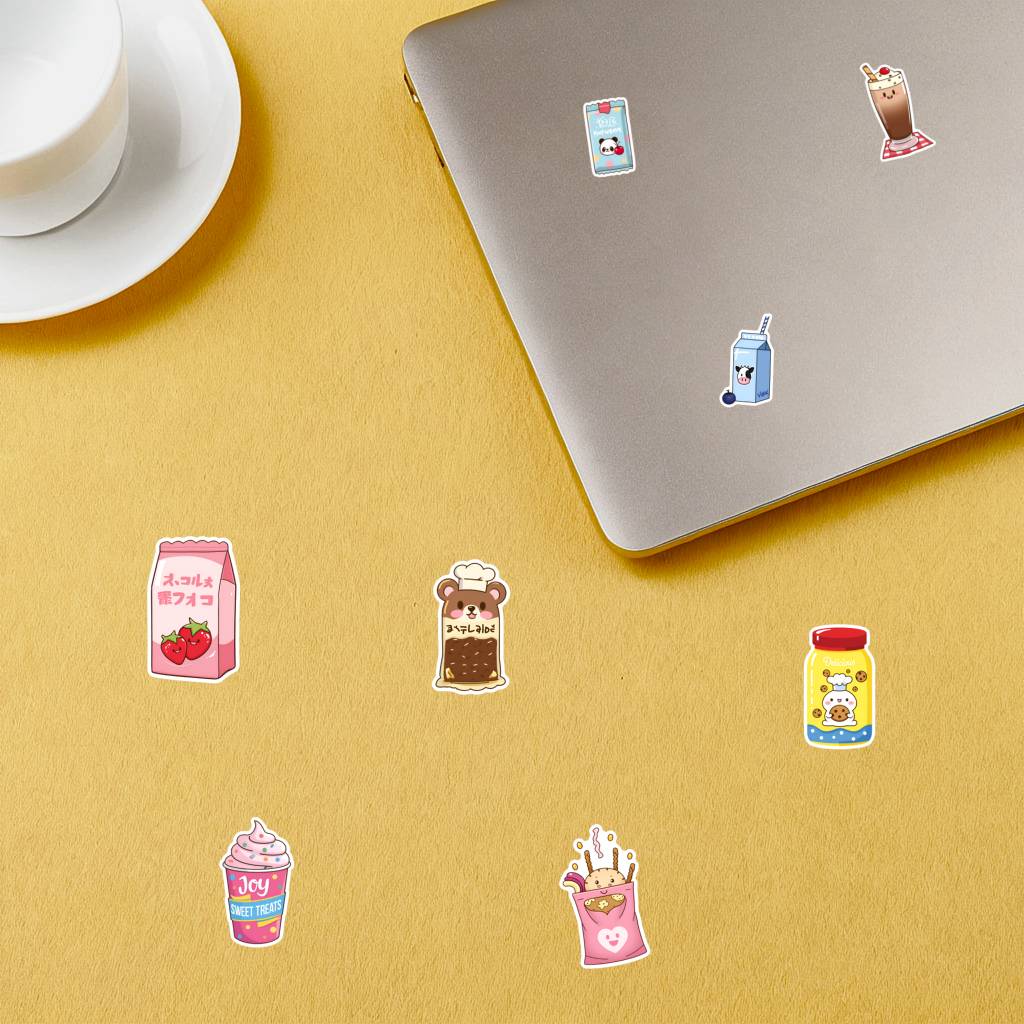 35pcs-50pcs Playful Desserts Stickers Cartoon Food Sticker Pack DIY Stickers For Laptop Motorcycle Luggage Phone DIY Phone
