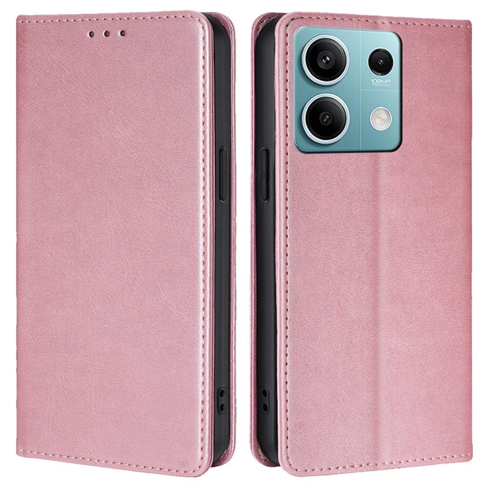 For Xiaomi Redmi Note 13 4G Case PU Leather Stand Magnetic Closure Flip Phone Cover Wallet