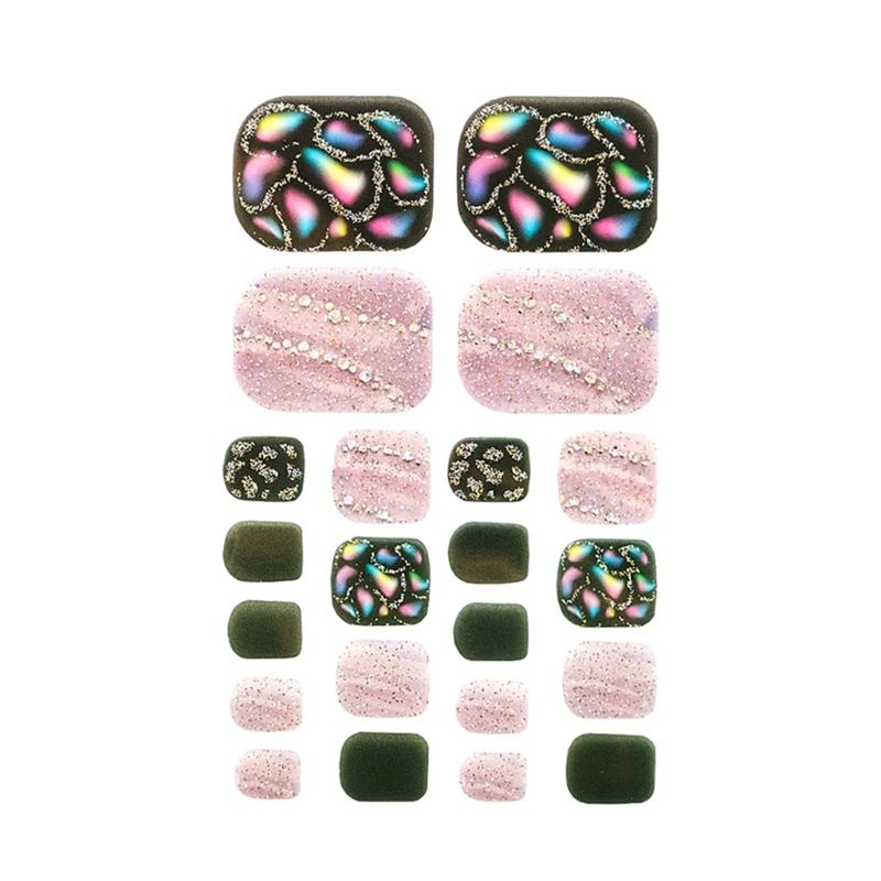 22 Листа Клейкие Наклейки-Полоски для Ногтей на Ногах, Наклейки для Маникюра, DIY Аксессуары для Ногтей для Женщин